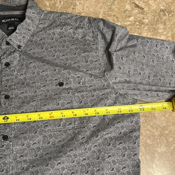 Black Bull Men shirt XL, grey/ blue  two tone, cotton blend ,paisley,office - Picture 7 of 11